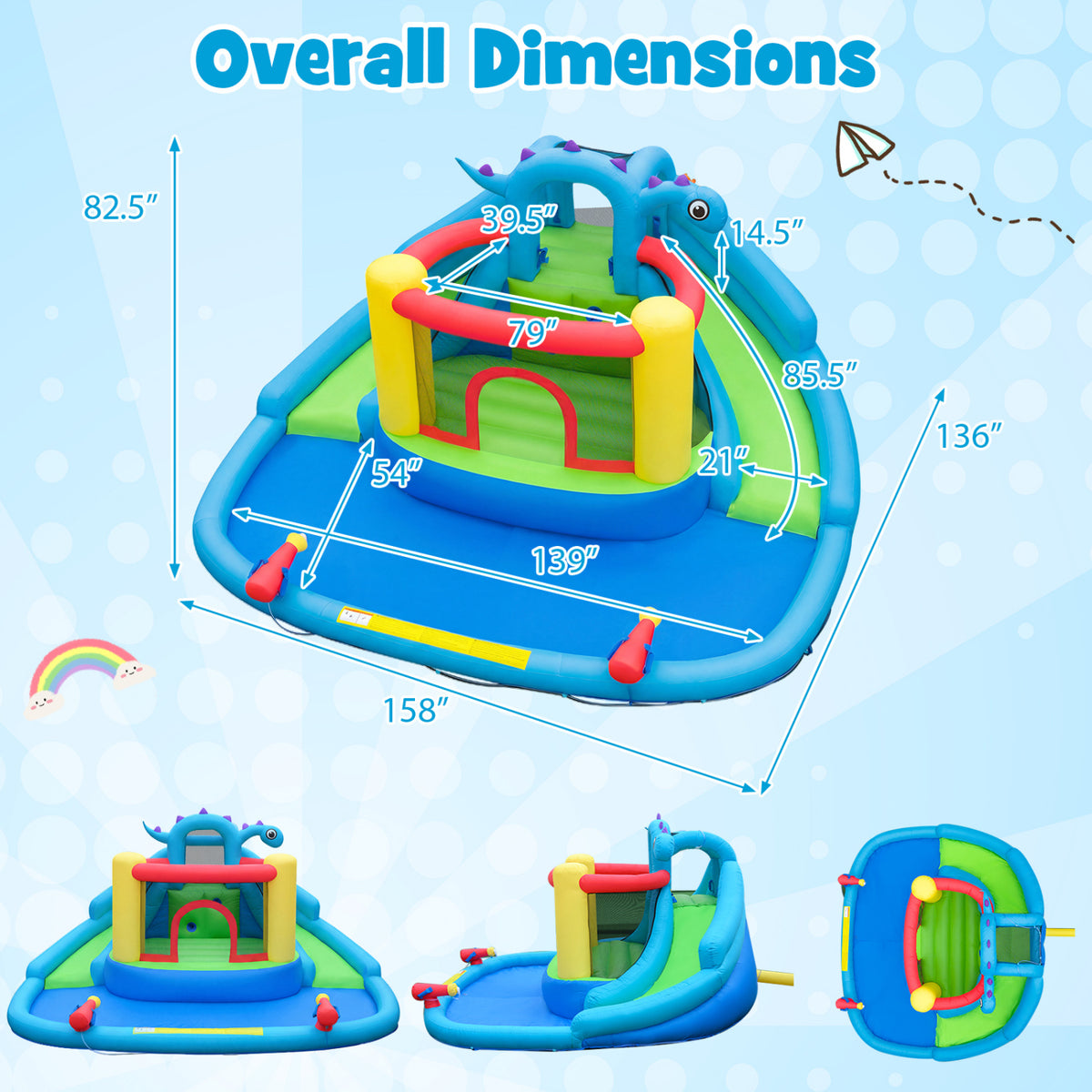 Inflatable Water Slide Park Dinosaur-themed Kids Inflatable Bounce House