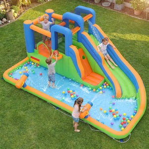 Inflatable Water Slide with Dual Climbing Walls and Blower Excluded