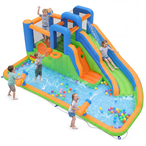 Inflatable Water Slide with Dual Climbing Walls and Blower Excluded