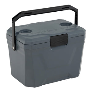 Insulated Portable Cooler Hard Shell Ice Chest with 2 Cup Holders-Gray