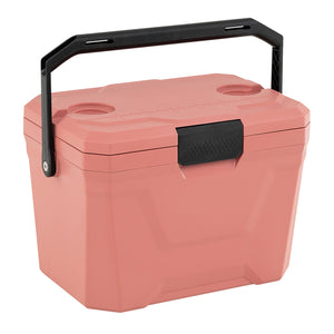 Insulated Portable Cooler Hard Shell Ice Chest with 2 Cup Holders-Pink