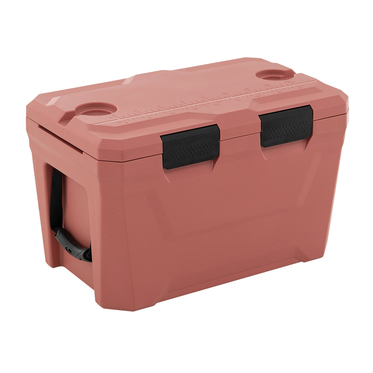 Insulated Portable Cooler Hard Shell Ice Chest with 2 Cup Holders Bottle Opener and Drain Plug-Pink