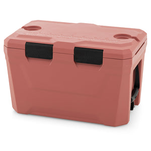 Insulated Portable Cooler Hard Shell Ice Chest with 2 Cup Holders Bottle Opener and Drain Plug-Pink