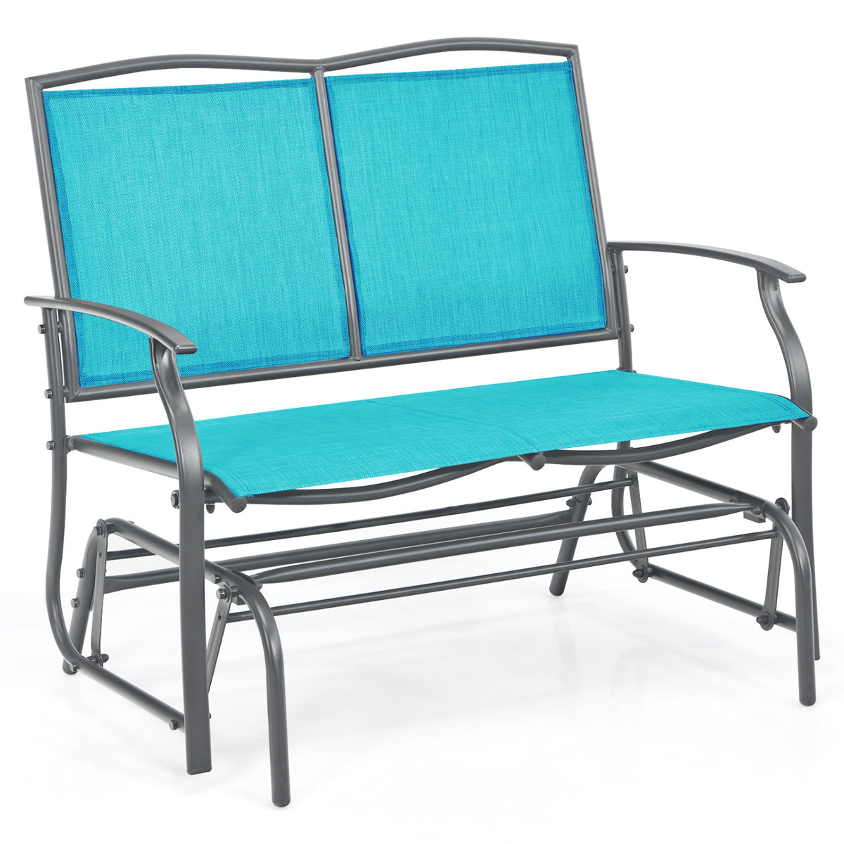 Iron Patio Rocking Chair for Outdoor Backyard-Turquoise