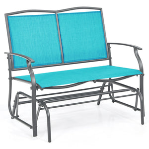 Iron Patio Rocking Chair for Outdoor Backyard-Turquoise