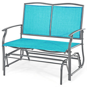 Iron Patio Rocking Chair for Outdoor Backyard-Turquoise