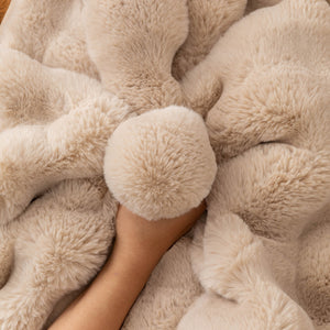 Thick Sofa Cushion Solid Color Faux Fur Fluffy Sofa Cushion Non-Slip Couch Covers