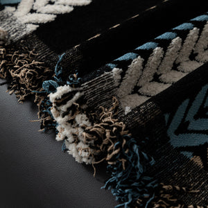 Cozy Decorative Throw Blanket for Couches, Boho Plush Woven Sofa Cover with Stripes