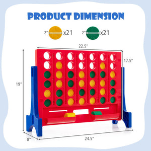 Jumbo 4-to-Score Connect Game Set with Carrying Bag and 42 Coins-Blue