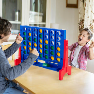 Jumbo 4-to-Score Connect Game Set with Carrying Bag and 42 Coins-Red