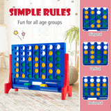 Jumbo 4-to-Score Connect Game Set with Carrying Bag and 42 Coins-Red