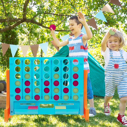 Jumbo 4-to-Score Connect Game Set with Carrying Bag and 42 Coins-Orange