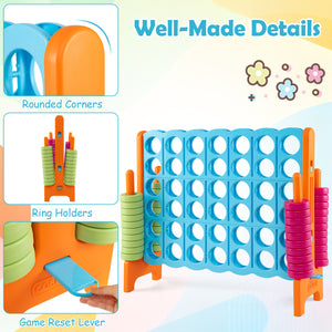 Jumbo 4-to-Score Game Set for Kids and Adults 3.5FT Tall by 4FT Wide Oversized Family Fun Game-Orange
