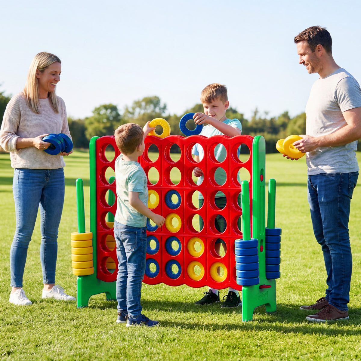 Jumbo 4-to-Score Game Set for Kids and Adults 3.5FT Tall by 4FT Wide Oversized Family Fun Game-Green