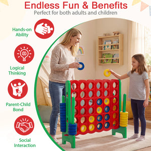 Jumbo 4-to-Score Game Set for Kids and Adults 3.5FT Tall by 4FT Wide Oversized Family Fun Game-Green