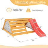 5-in-1 Jungle Gym Wooden Indoor Playground with Slide Rock Climbing Wall Rope Wall Climber