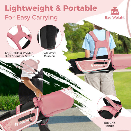 Junior Complete Golf Club Set for Kids with Rain Hood Right Hand Children Golf Age 8-10 Years Old-Pink