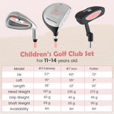 Junior Mallet Putter Individual Gold Club for Kids Ages 11-14-Pink