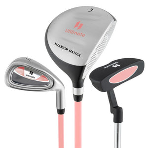 Junior Mallet Putter Individual Gold Club for Kids Ages 11-14-Pink