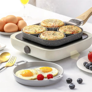 Four-Hole Non-Stick Omelet Pan: Versatile Breakfast Cookware