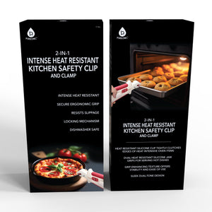 Introducing the Dual-Pack 2-in-1 Intense Heat Resistant Kitchen Safety Clip and Clamp
