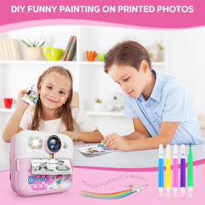 Contixo Kids Instant Print Camera, HD 1080P Digital Camera with 3 Rolls of Paper & 32G Card, 16X Zoom, Games & MP3, Ages 3-12 by Contixo