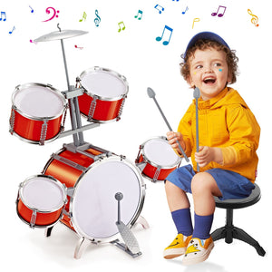 JoyBox Rock 'n' Roll Drum Set for Kids - 5-Piece Musical Fun Kit for Little Rockstars (Ages 3-7) by Contixo