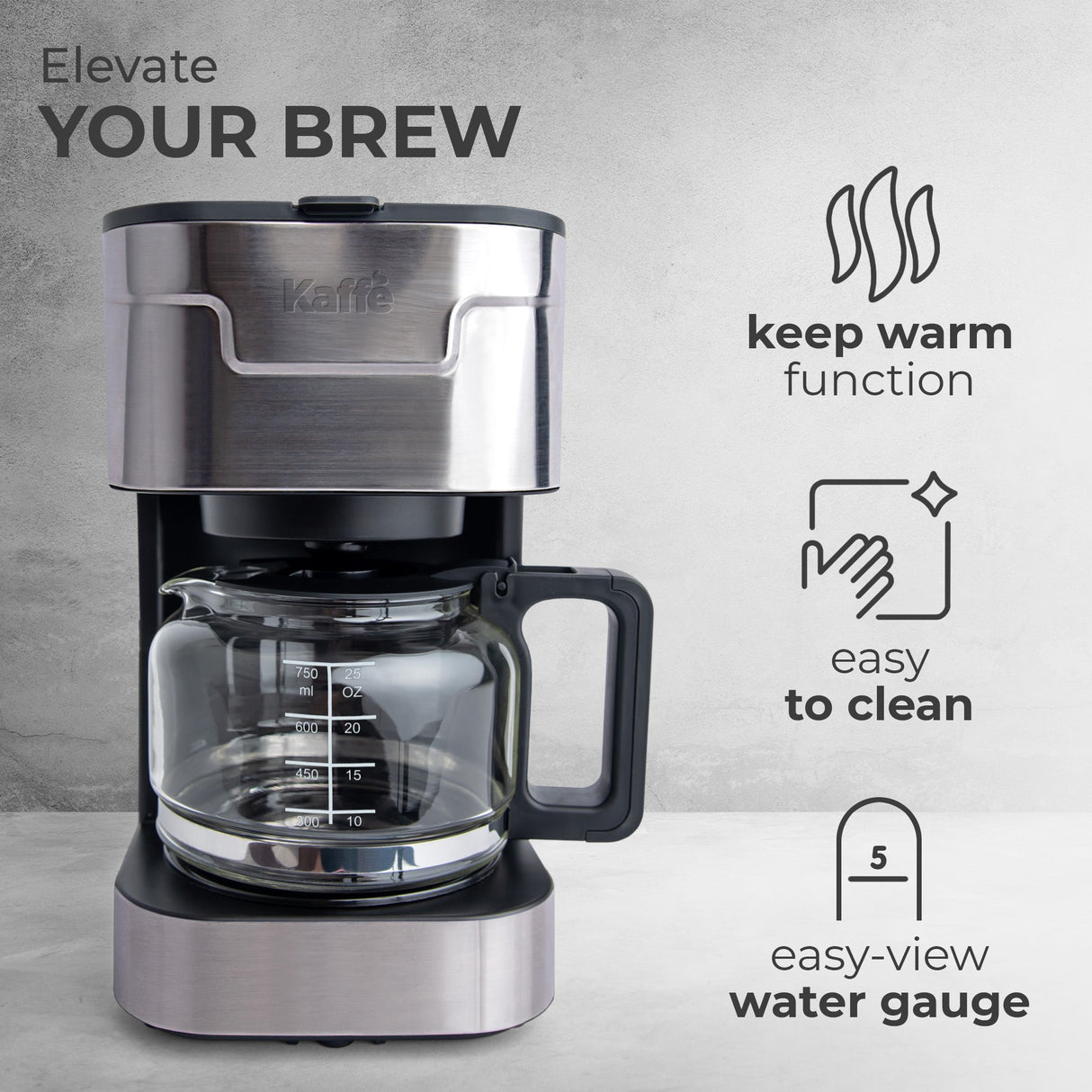 Coffee Maker (5-Cup) w/ Scoop, KFCM02