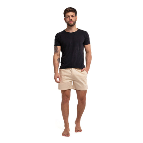 KHAKI COTTON STRETCH SHORTS