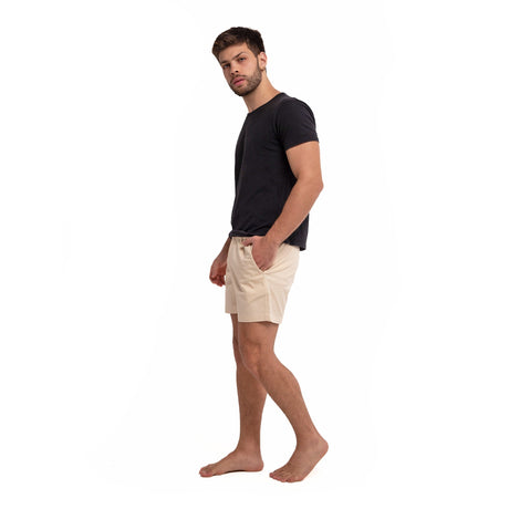 KHAKI COTTON STRETCH SHORTS