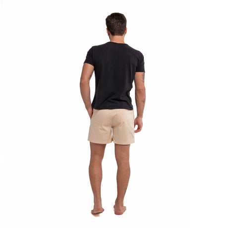 KHAKI COTTON STRETCH SHORTS