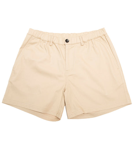 KHAKI COTTON STRETCH SHORTS