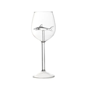 Shark Inside Red Wine Glass