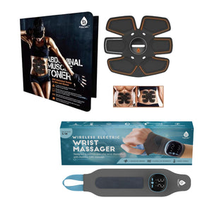Pursonic Electric Massager Wrist Guard & EMS Abdominal Muscle Toner – Relaxation and Strength Bundle by Pursonic