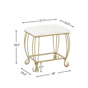 Vanity Table Set With Mirror & Stool,White Makeup Dressing Desk With Drawers For Girls,Women,Bedroom,Gift