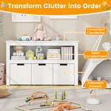 Kid Toy Storage Cabinet 3 Drawer Chest with Wheels Large Storage Cube Shelf
