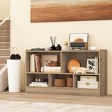 Kids 2-Shelf Bookcase 5-Cube Wood Toy Storage Cabinet Organizer-Natural