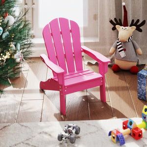 All-Weather HDPE Kid's Adirondack Chair with with High Backrest and Armrests-Pink