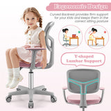 Adjustable Desk Chair with Auto Brake Casters for Kids-Blue