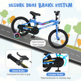 16 Inch Kids Bike LED Lighted Adjustable with Training Wheels for 4-7 Years Old Kids-16 inches