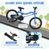 18 Inch Kids Bike LED Lighted Adjustable with Training Wheels for 4-8 Years Old Kids-18 inches