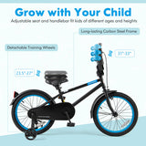 Kids Bike with Adjustable Handlebar and Saddle Black-18 Inches