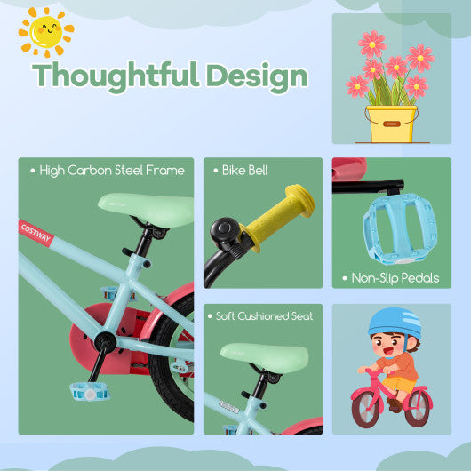 Kids Bike with Adjustable Handlebar and Saddle Blue-14 inches