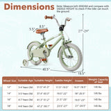 Kids Bike with Adjustable Handlebar and Saddle Green-14 Inches