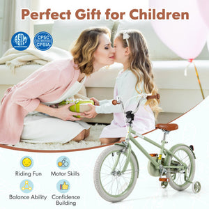 Kids Bike with Adjustable Handlebar and Saddle Green-18 Inches