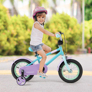 Kids Bike with Adjustable Handlebar and Saddle Purple-12 Inches
