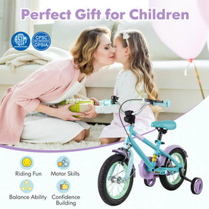 Kids Bike with Adjustable Handlebar and Saddle Purple-12 Inches