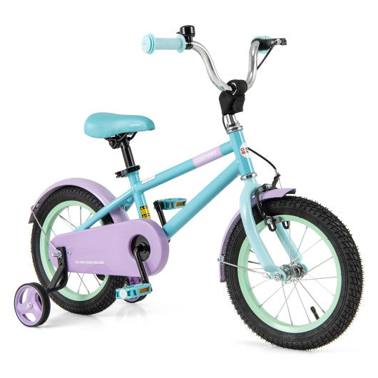 Kids Bike with Adjustable Handlebar and Saddle Purple-14 Inches