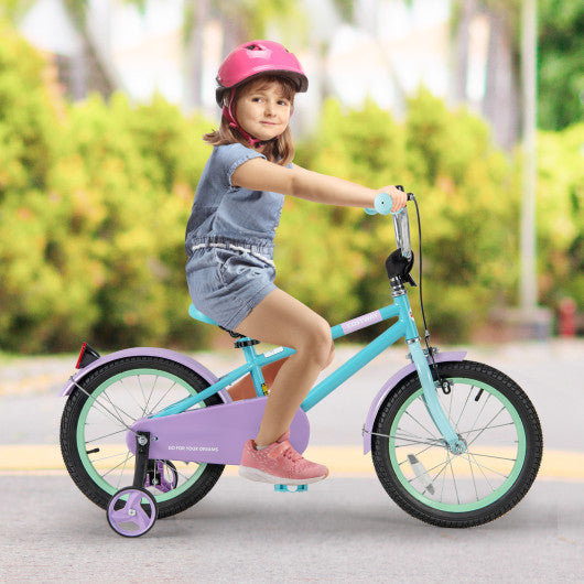 Kids Bike with Adjustable Handlebar and Saddle Purple-16 Inches