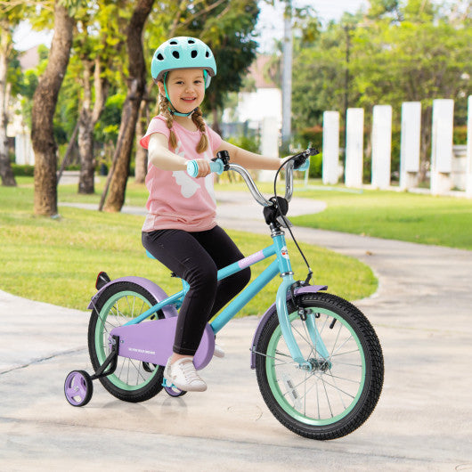 Kids Bike with Adjustable Handlebar and Saddle Purple-16 Inches